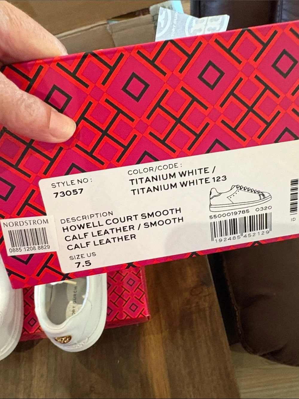 Tory Burch White Leather Sneakers with Gold Logo Accent